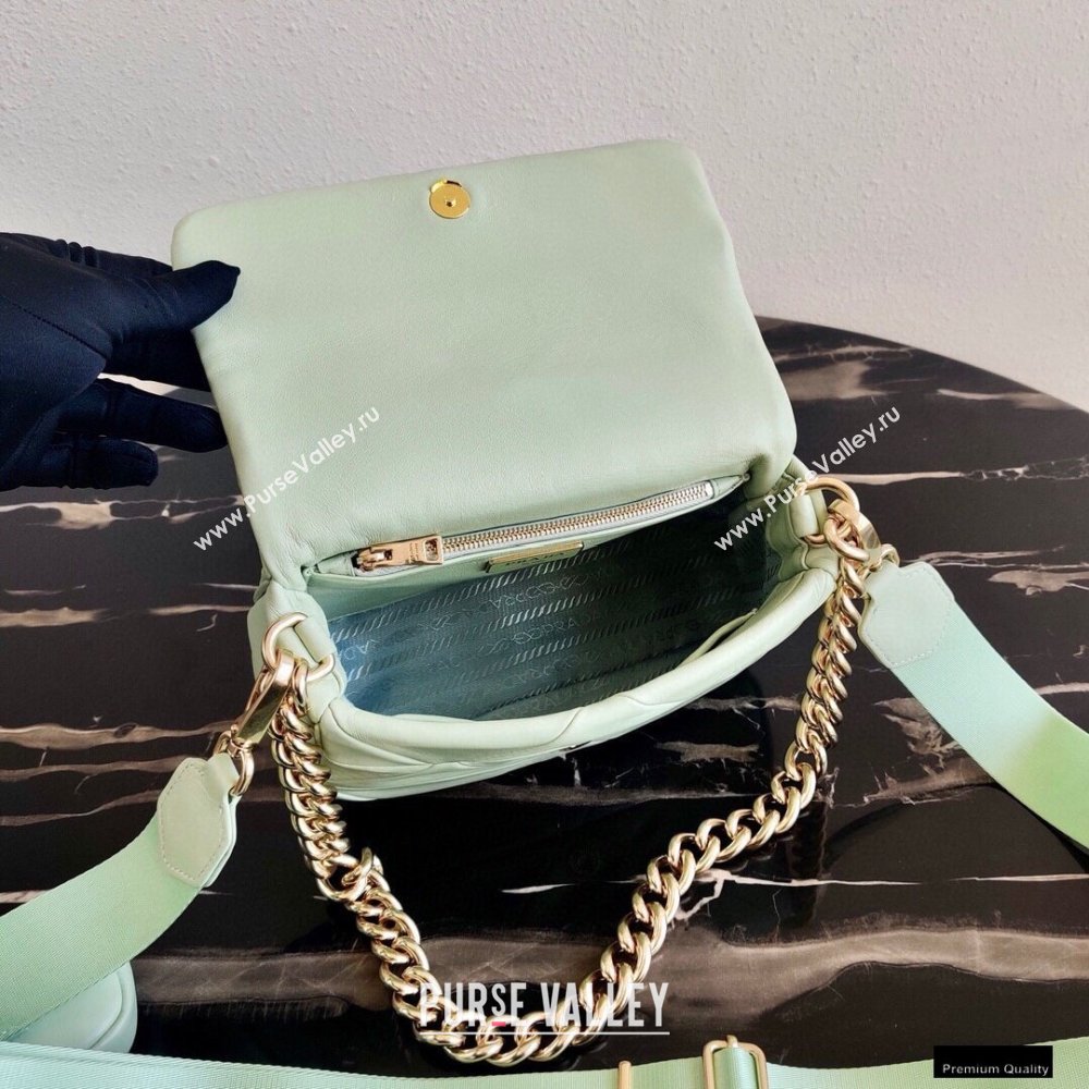 Prada System Nappa Leather Patchwork Shoulder Bag 1BD292 Light Green 2021 (ziyin-21010915)