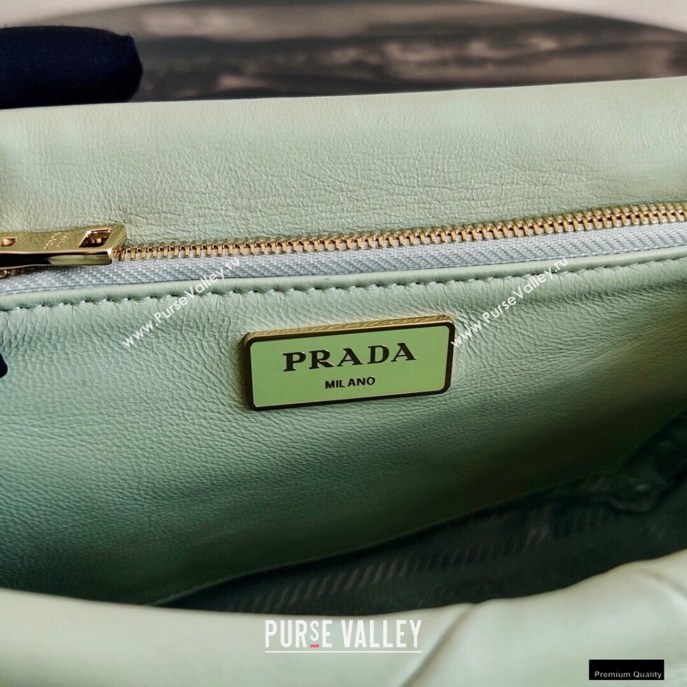 Prada System Nappa Leather Patchwork Shoulder Bag 1BD292 Light Green 2021 (ziyin-21010915)