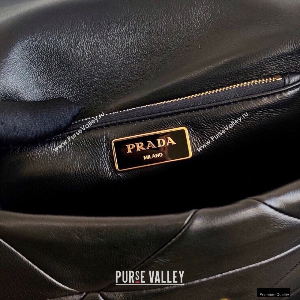 Prada System Nappa Leather Patchwork Shoulder Bag 1BD292 Black 2021 (ziyin-21010914)
