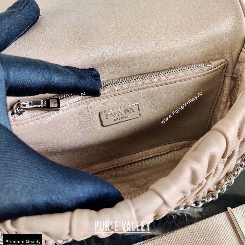 Prada Gaufré Embossed Leather Shoulder Bag 1BD289 Beige 2021 (ziyin-21011103)