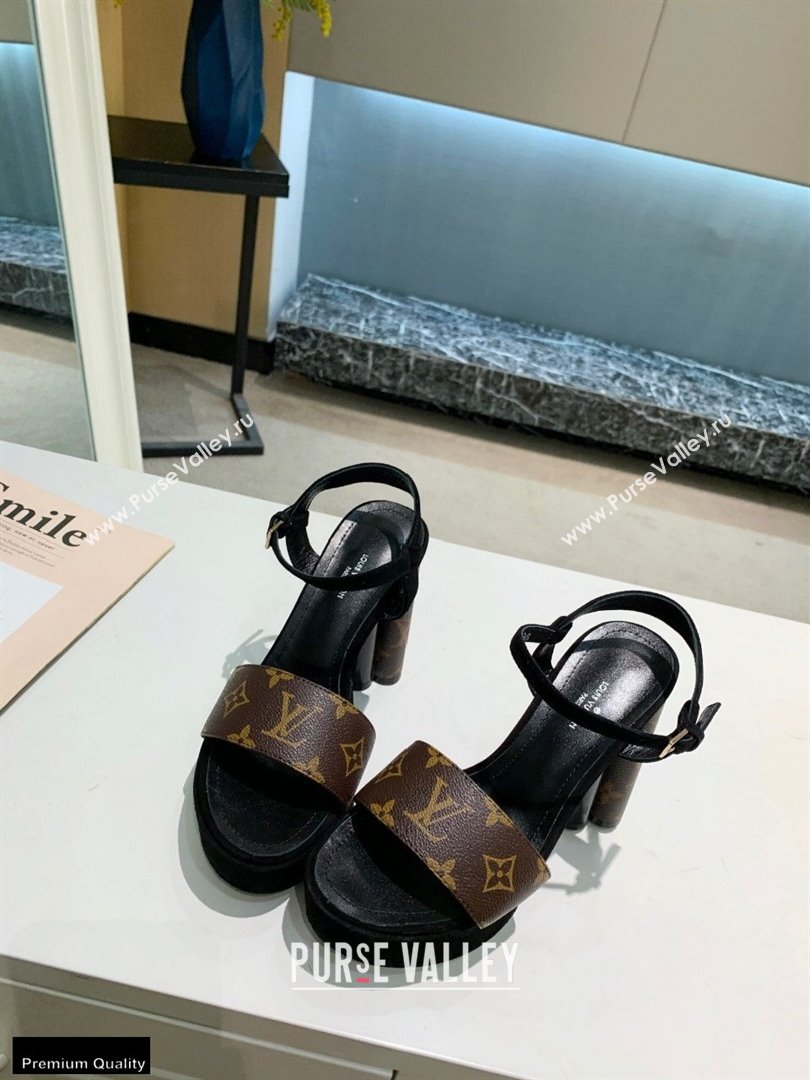 Louis Vuitton Heel 11.5cm Platform 4cm Podium Sandals Monogram Canvas 2021 (modeng-21011245)