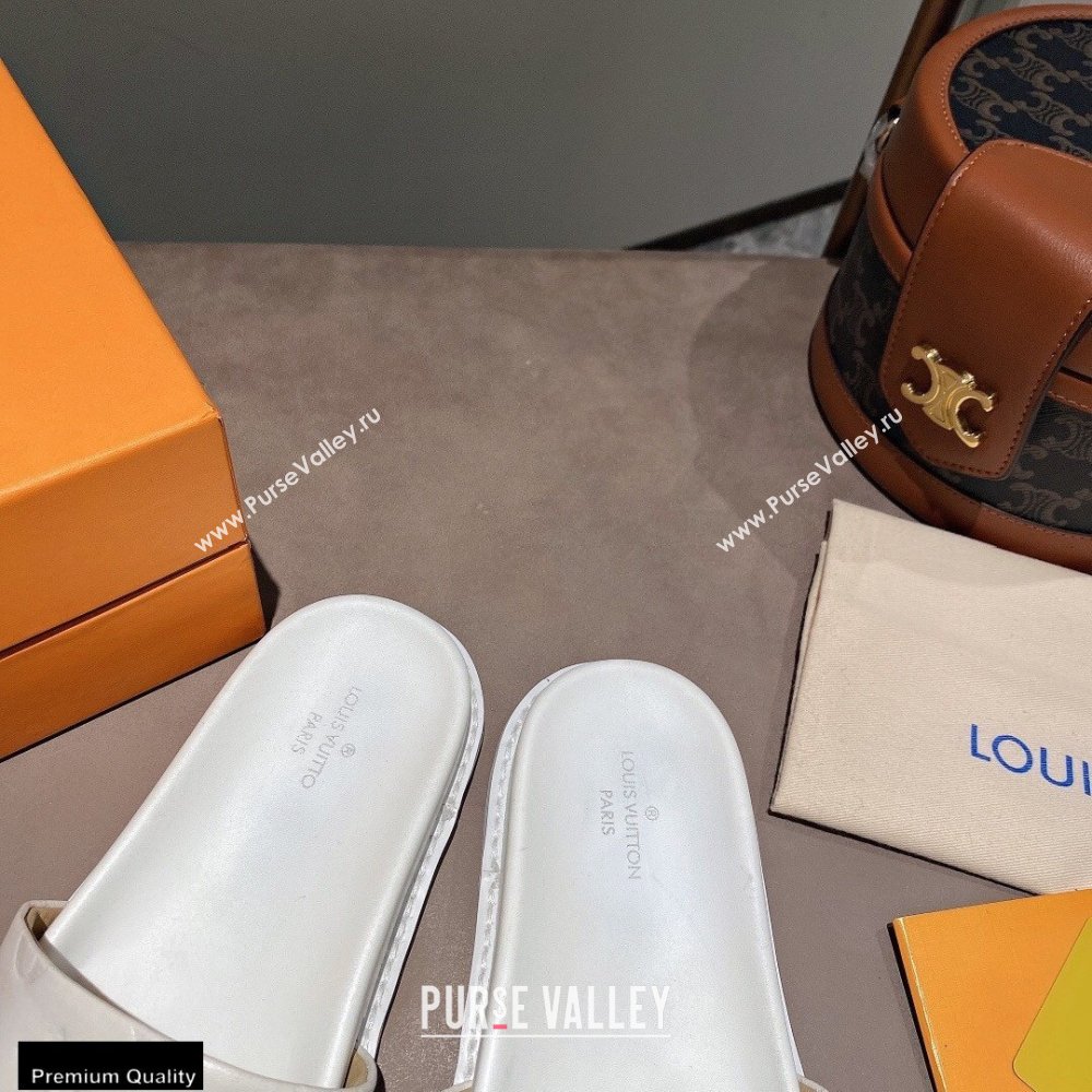 Louis Vuitton Monogram-embossed Slides Mules White 2021 (modeng-21011261)