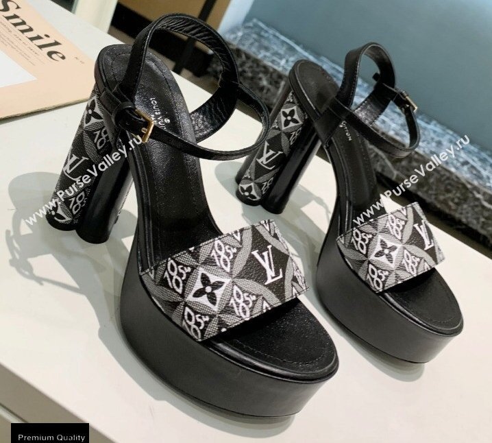 Louis Vuitton Heel 11.5cm Platform 4cm Since 1854 Podium Sandals Black 2021 (modeng-21011246)