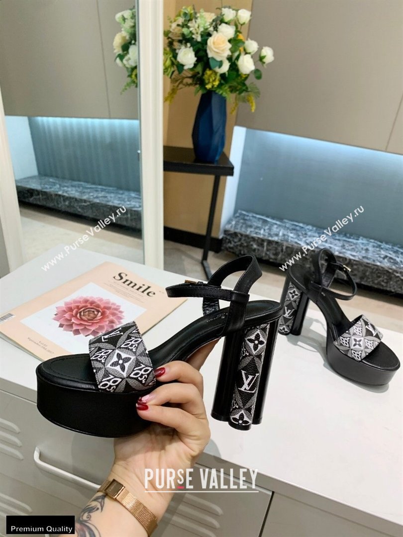 Louis Vuitton Heel 11.5cm Platform 4cm Since 1854 Podium Sandals Black 2021 (modeng-21011246)