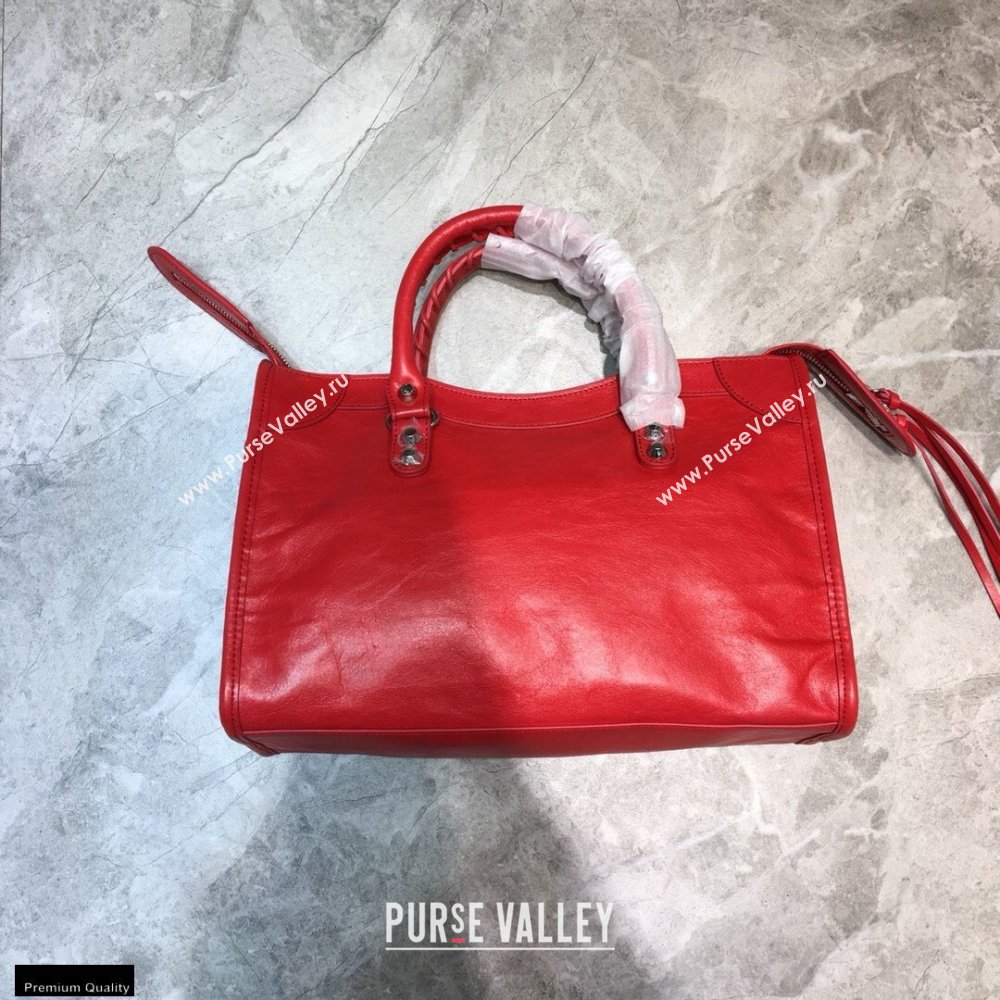 Balenciaga Classic City Small Bag with Logo Strap Red (jiemei-21011302)