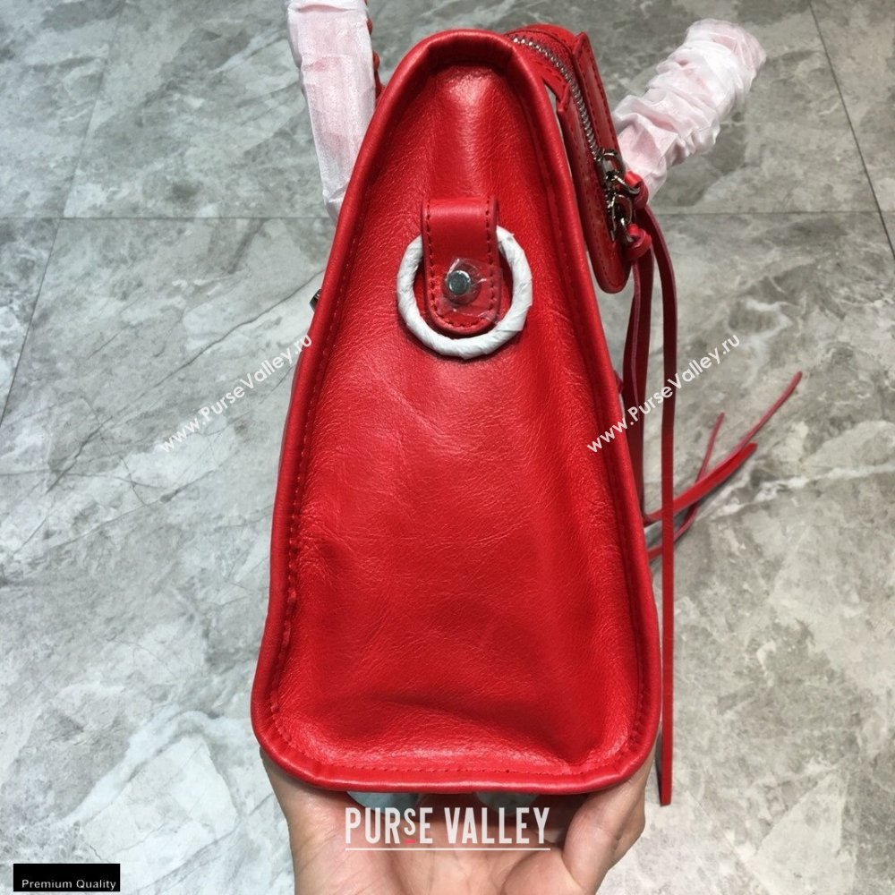Balenciaga Classic City Small Bag with Logo Strap Red (jiemei-21011302)