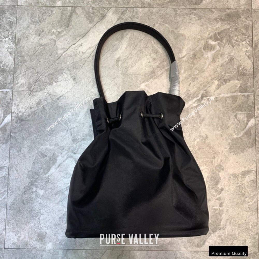 Balenciaga Wheel S Drawstring Bucket Bag Nylon Black (jiemei-21011320)