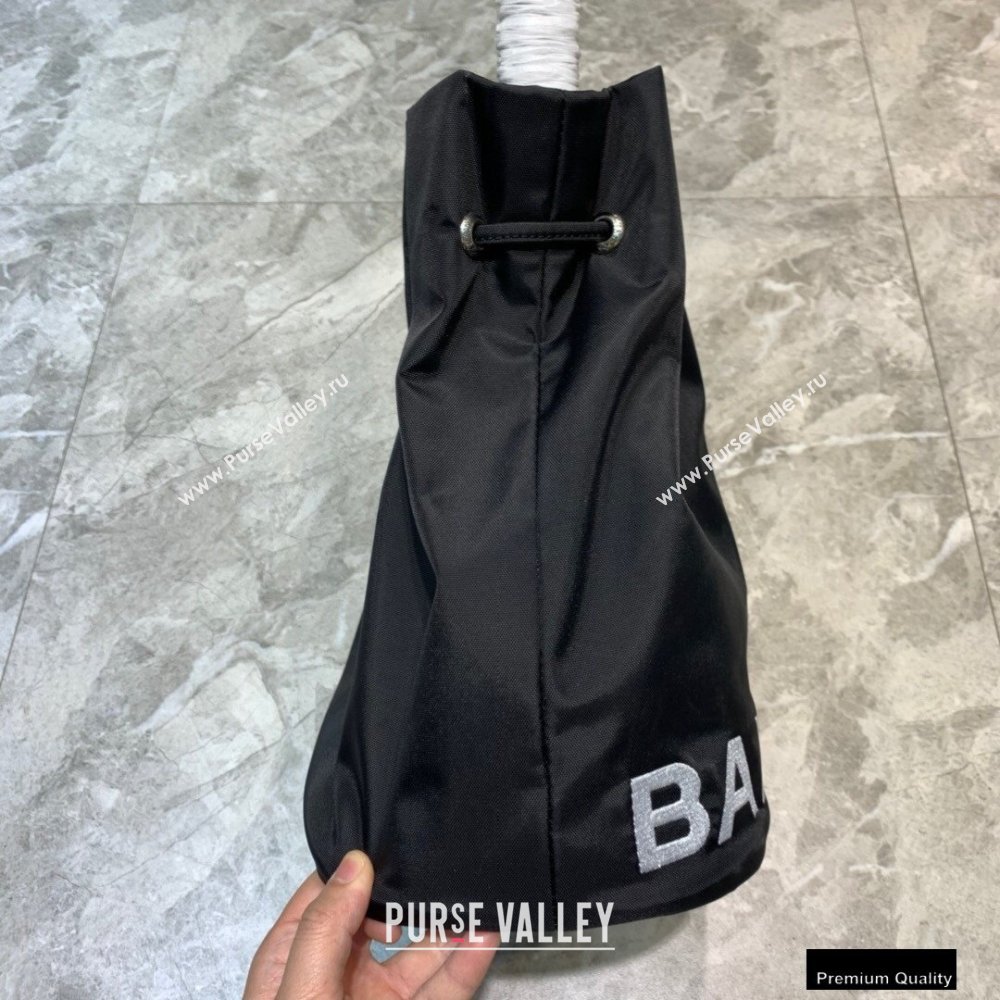 Balenciaga Wheel S Drawstring Bucket Bag Nylon Black (jiemei-21011320)