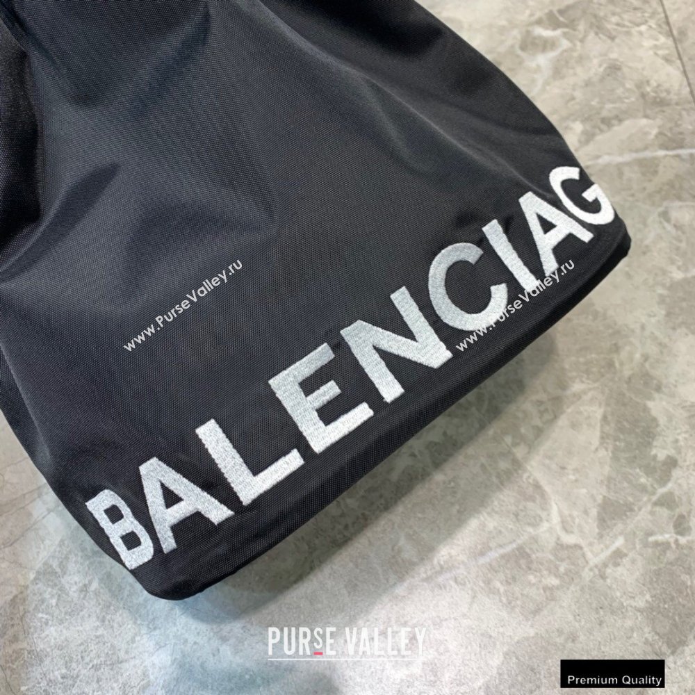 Balenciaga Wheel S Drawstring Bucket Bag Nylon Black (jiemei-21011320)