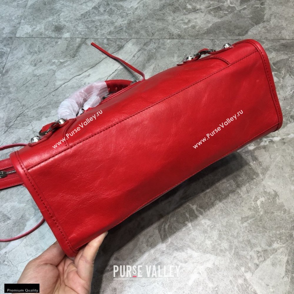 Balenciaga Classic City Small Bag with Logo Strap Red (jiemei-21011302)