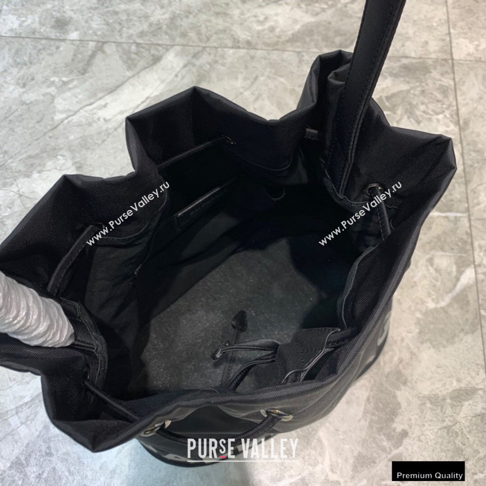 Balenciaga Wheel S Drawstring Bucket Bag Nylon Black (jiemei-21011320)