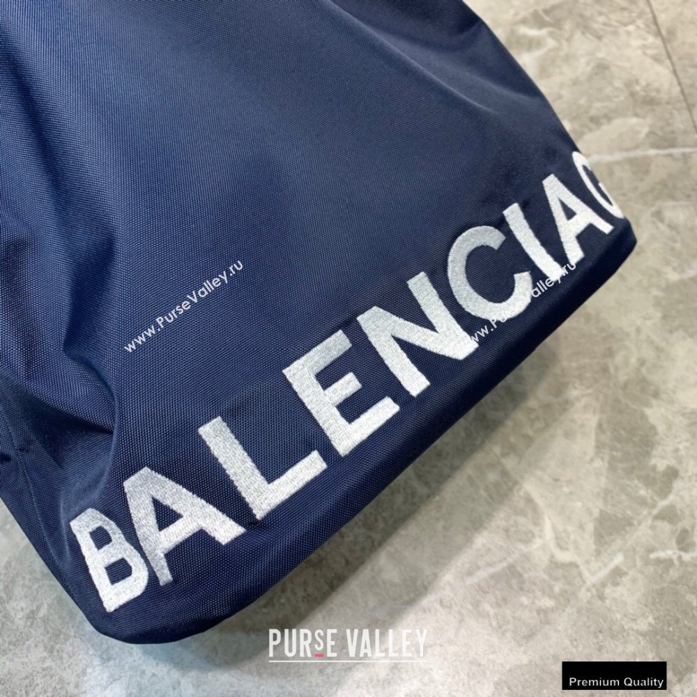 Balenciaga Wheel S Drawstring Bucket Bag Nylon Navy Blue (jiemei-21011323)