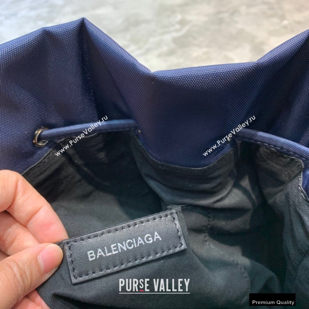 Balenciaga Wheel S Drawstring Bucket Bag Nylon Navy Blue (jiemei-21011323)