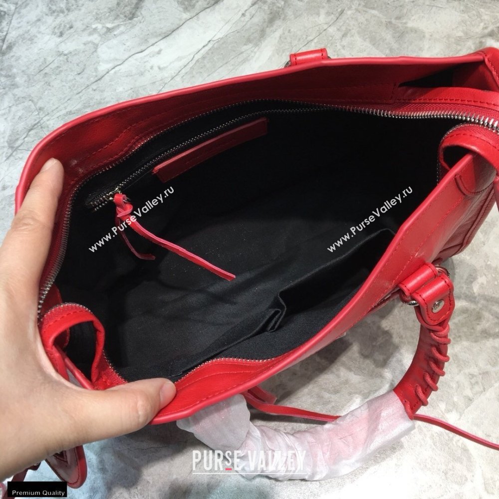 Balenciaga Classic City Small Bag with Logo Strap Red (jiemei-21011302)