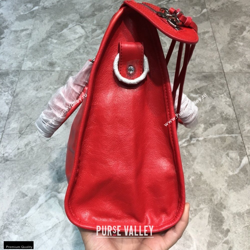 Balenciaga Classic City Medium Bag with Logo Strap Red (jiemei-21011301)