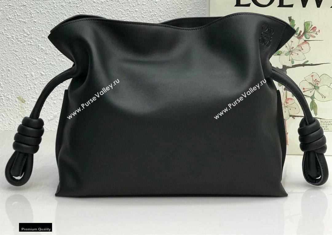 Loewe Medium Flamenco Clutch Bag in Nappa Calfskin Black (yongsheng-21011301)