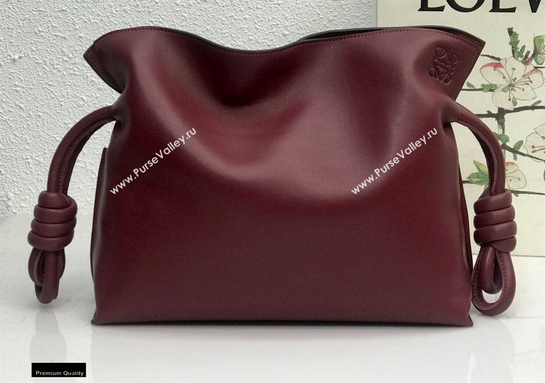 Loewe Medium Flamenco Clutch Bag in Nappa Calfskin Burgundy (yongsheng-21011303)