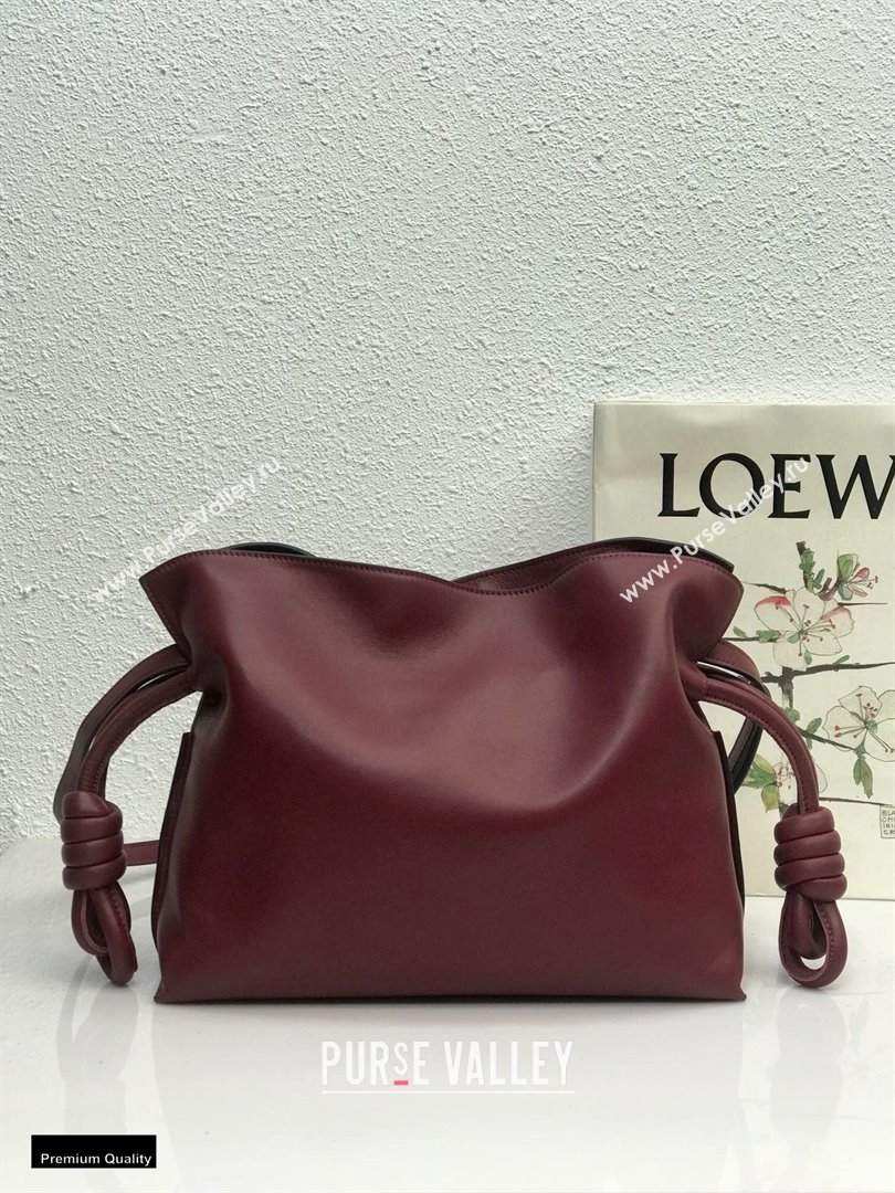 Loewe Medium Flamenco Clutch Bag in Nappa Calfskin Burgundy (yongsheng-21011303)