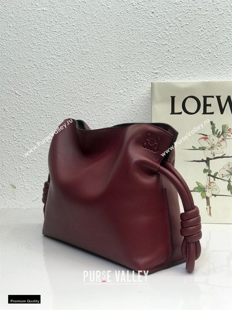 Loewe Medium Flamenco Clutch Bag in Nappa Calfskin Burgundy (yongsheng-21011303)