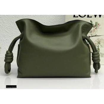 Loewe Medium Flamenco Clutch Bag in Nappa Calfskin Army Green (yongsheng-21011305)