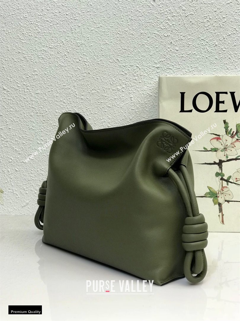 Loewe Medium Flamenco Clutch Bag in Nappa Calfskin Army Green (yongsheng-21011305)