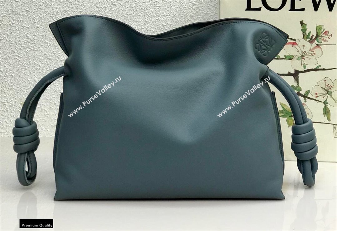 Loewe Medium Flamenco Clutch Bag in Nappa Calfskin Dusty Blue (yongsheng-21011304)