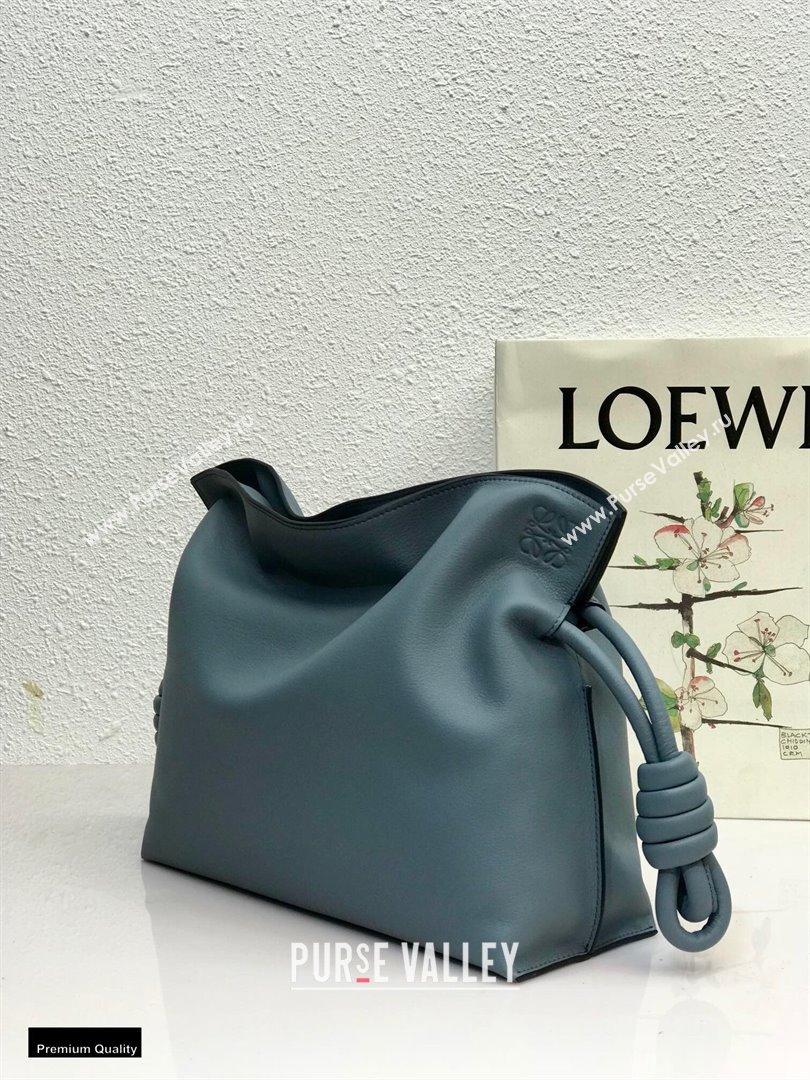 Loewe Medium Flamenco Clutch Bag in Nappa Calfskin Dusty Blue (yongsheng-21011304)