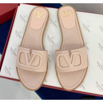 Valentino VLogo Signature Slide Sandals Nude Pink 2021 (keer-21011411)