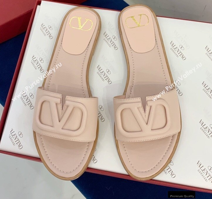 Valentino VLogo Signature Slide Sandals Nude Pink 2021 (keer-21011411)