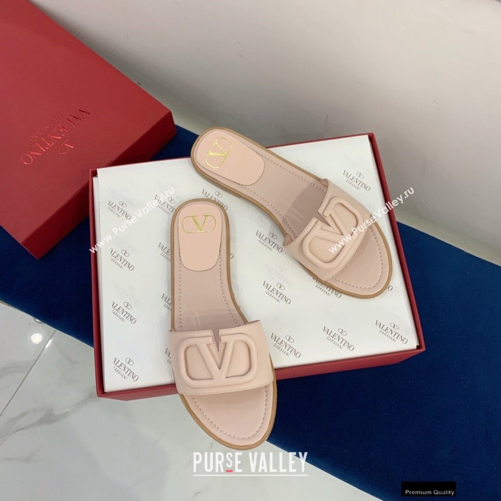 Valentino VLogo Signature Slide Sandals Nude Pink 2021 (keer-21011411)