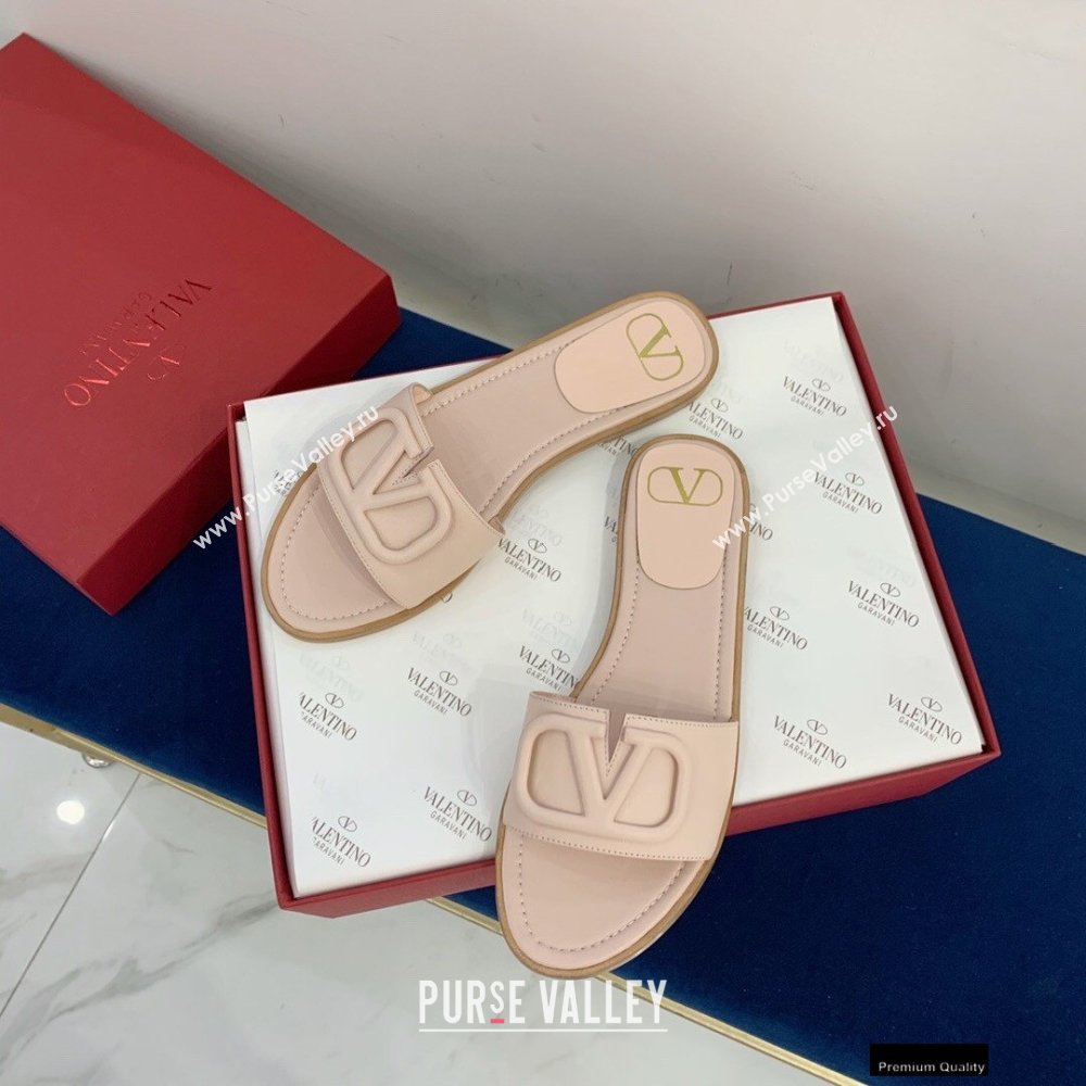 Valentino VLogo Signature Slide Sandals Nude Pink 2021 (keer-21011411)