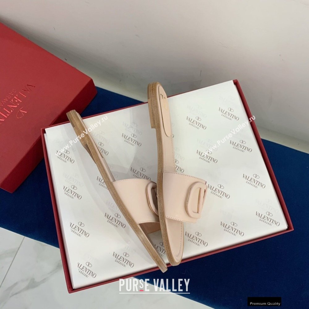 Valentino VLogo Signature Slide Sandals Nude Pink 2021 (keer-21011411)