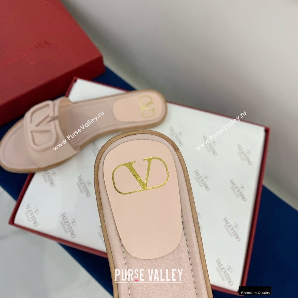 Valentino VLogo Signature Slide Sandals Nude Pink 2021 (keer-21011411)