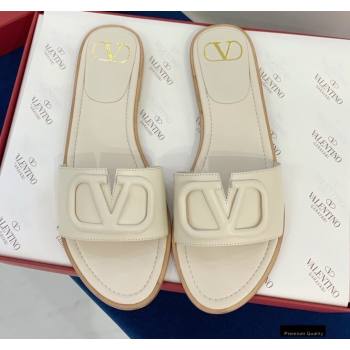 Valentino VLogo Signature Slide Sandals Creamy 2021 (keer-21011412)