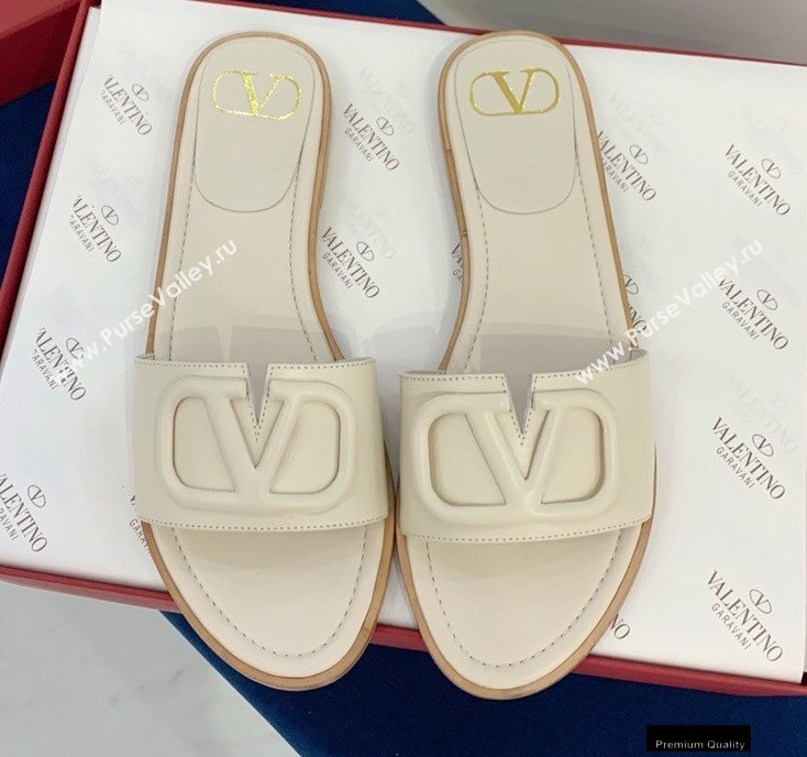 Valentino VLogo Signature Slide Sandals Creamy 2021 (keer-21011412)