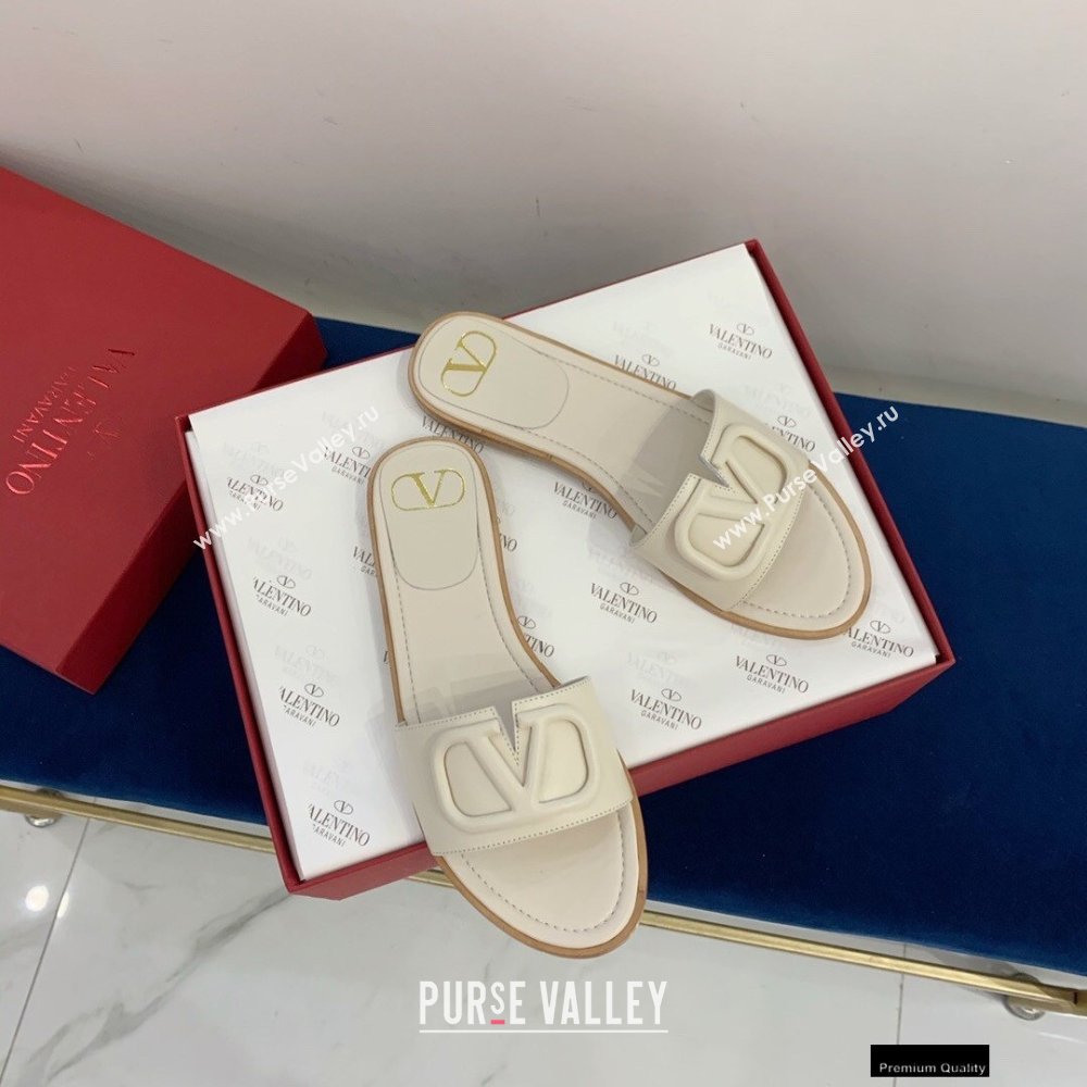 Valentino VLogo Signature Slide Sandals Creamy 2021 (keer-21011412)