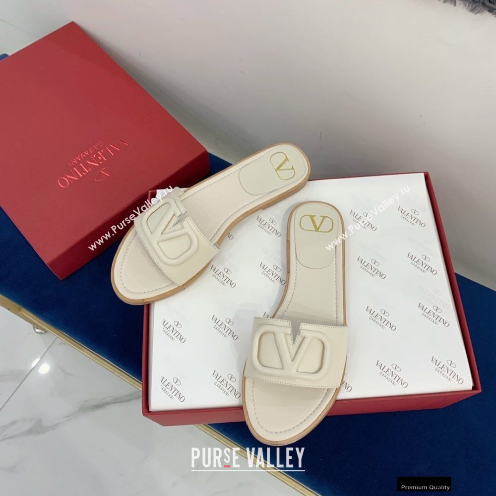 Valentino VLogo Signature Slide Sandals Creamy 2021 (keer-21011412)