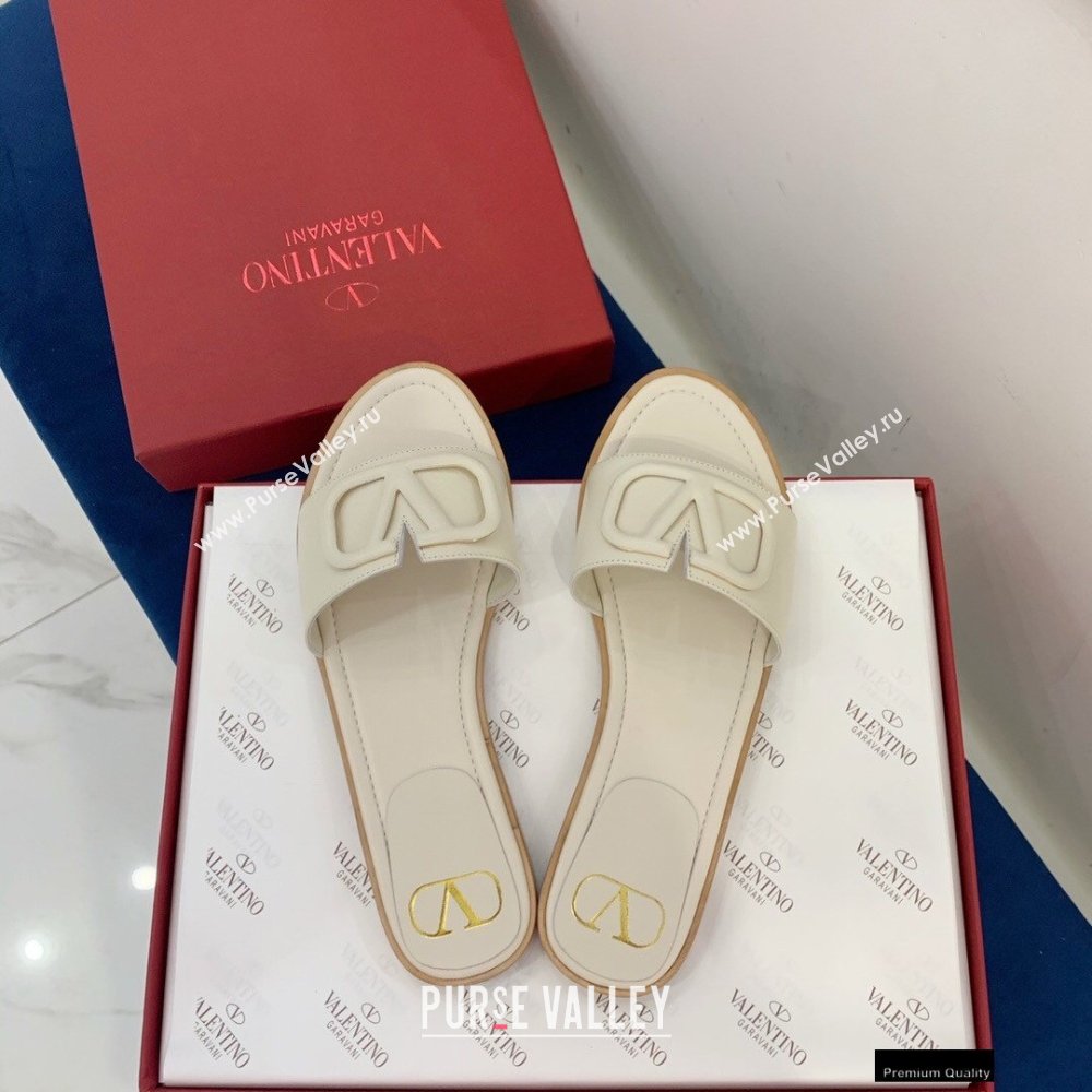 Valentino VLogo Signature Slide Sandals Creamy 2021 (keer-21011412)