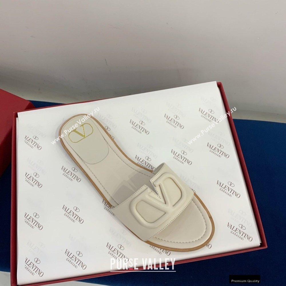 Valentino VLogo Signature Slide Sandals Creamy 2021 (keer-21011412)
