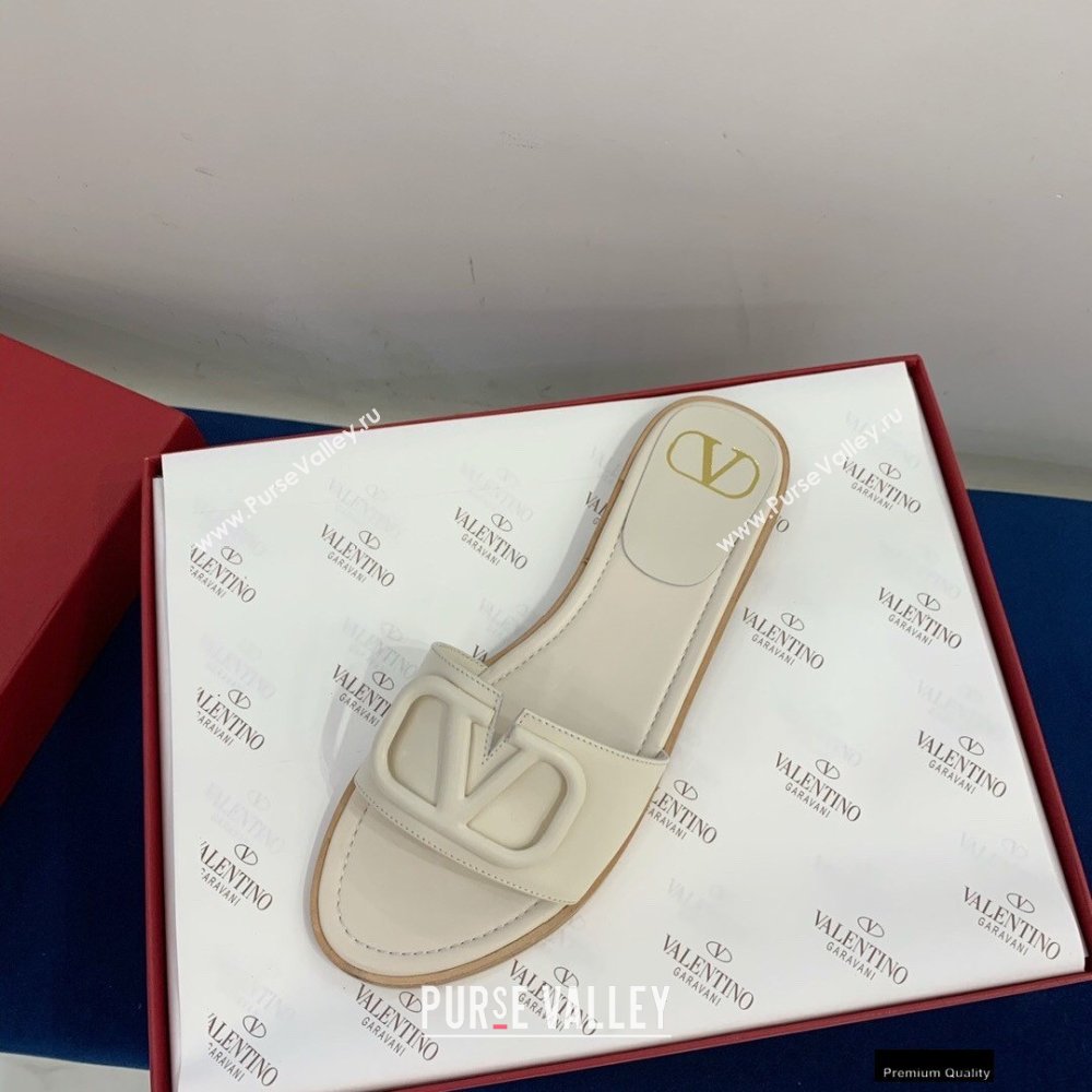 Valentino VLogo Signature Slide Sandals Creamy 2021 (keer-21011412)