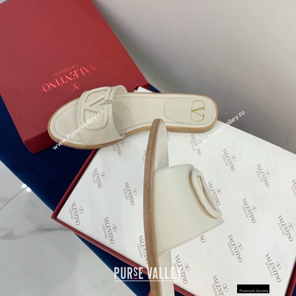 Valentino VLogo Signature Slide Sandals Creamy 2021 (keer-21011412)
