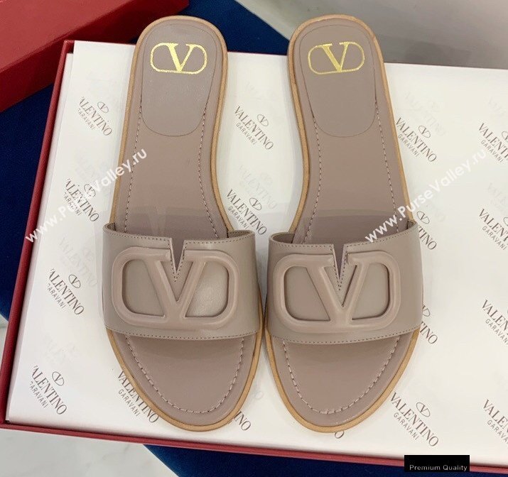 Valentino VLogo Signature Slide Sandals Camel 2021 (keer-21011410)