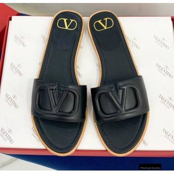 Valentino VLogo Signature Slide Sandals Black 2021 (keer-21011409)