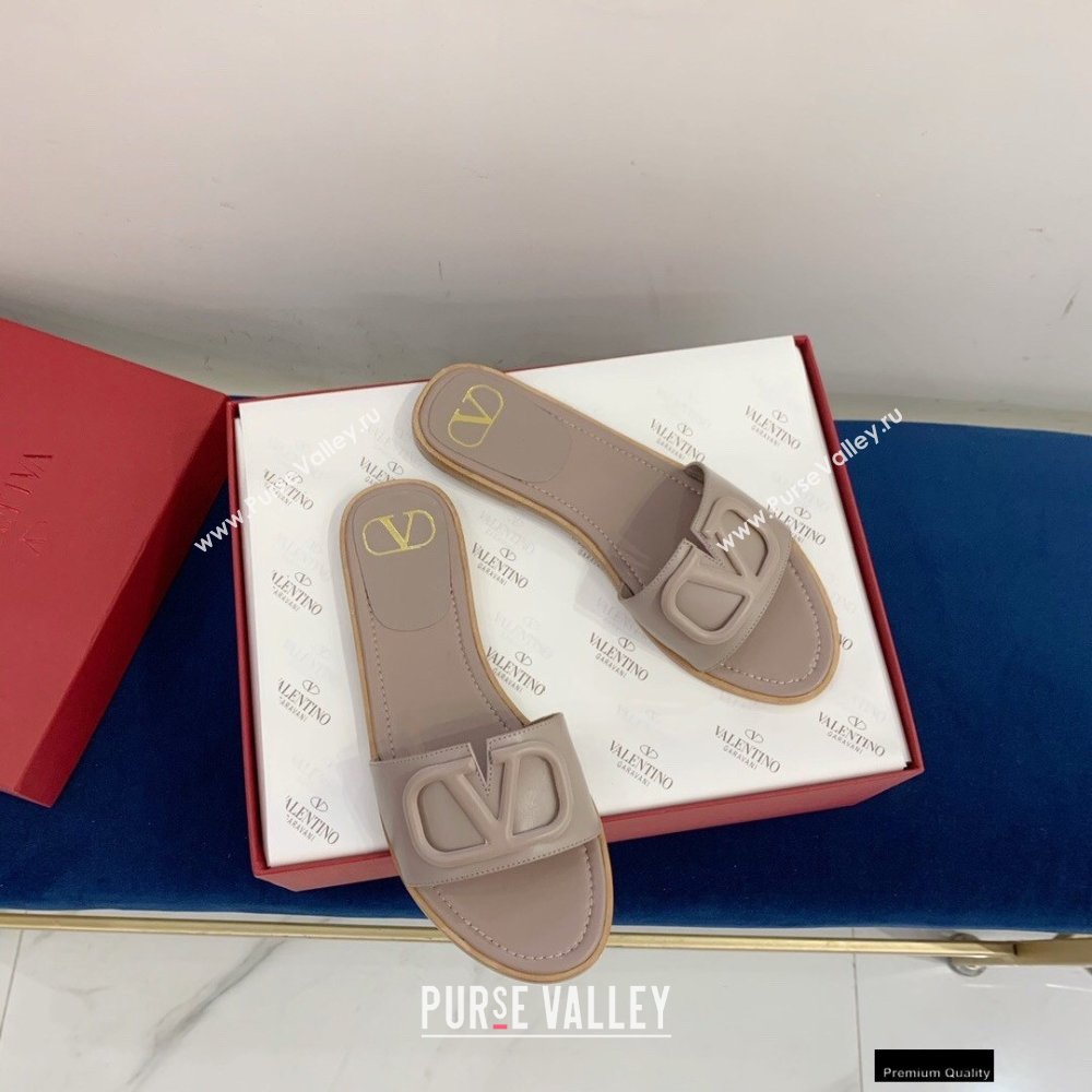 Valentino VLogo Signature Slide Sandals Camel 2021 (keer-21011410)