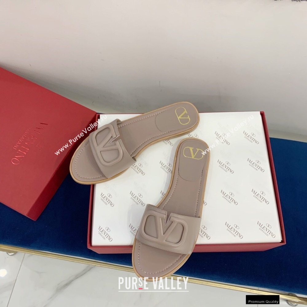 Valentino VLogo Signature Slide Sandals Camel 2021 (keer-21011410)