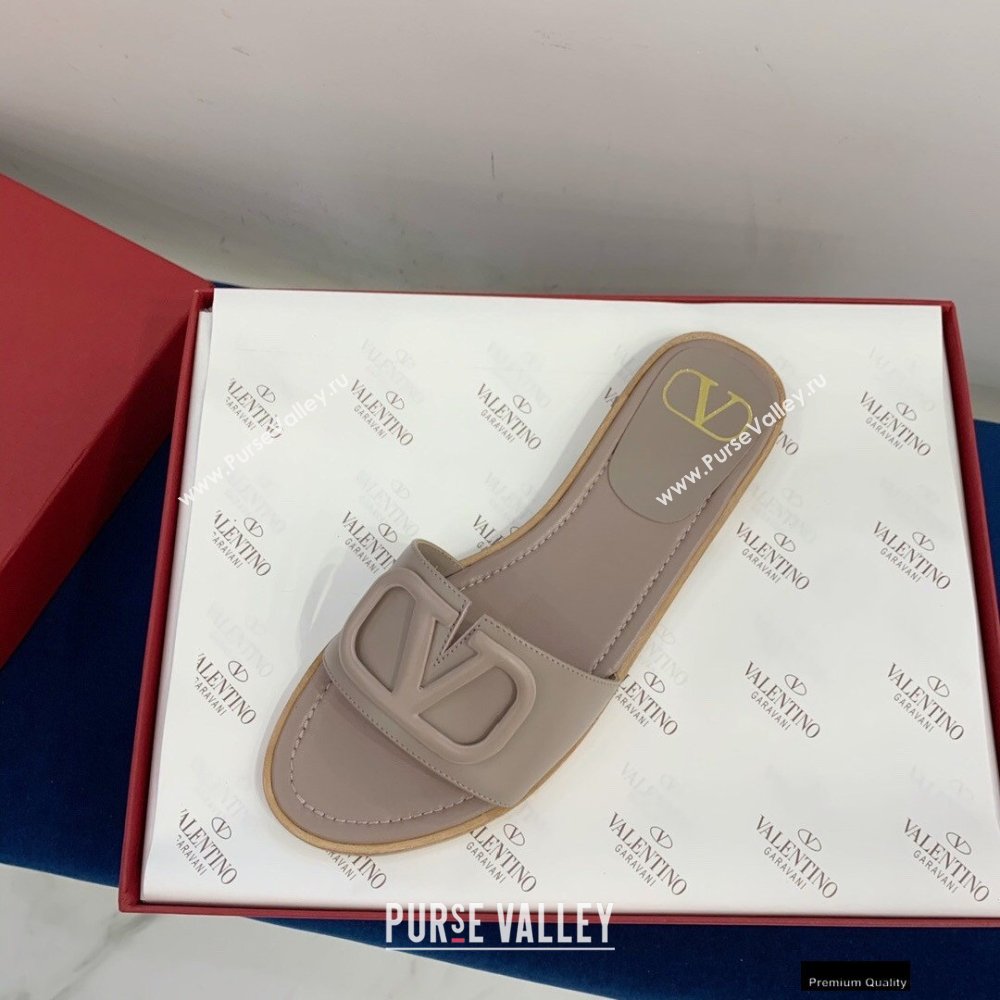 Valentino VLogo Signature Slide Sandals Camel 2021 (keer-21011410)