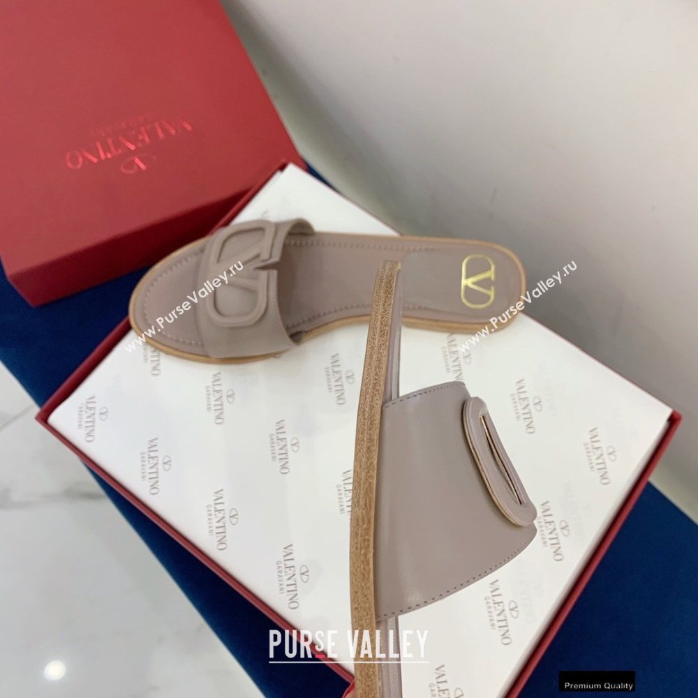 Valentino VLogo Signature Slide Sandals Camel 2021 (keer-21011410)