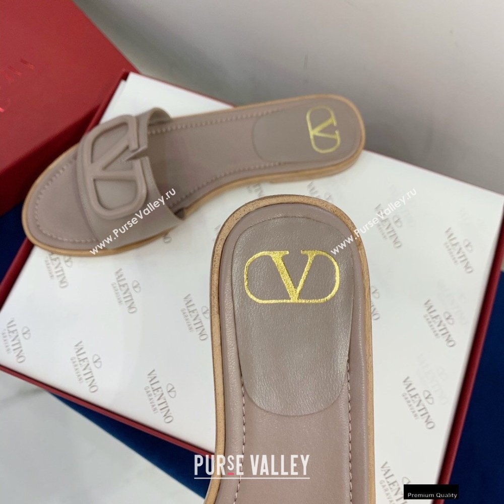 Valentino VLogo Signature Slide Sandals Camel 2021 (keer-21011410)