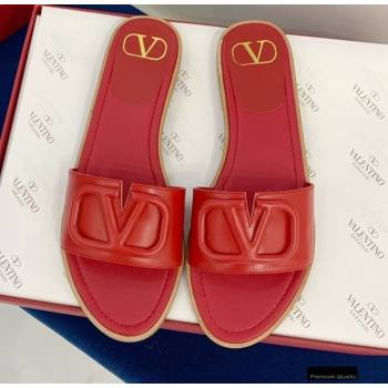 Valentino VLogo Signature Slide Sandals Red 2021 (keer-21011413)