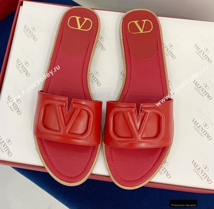 Valentino VLogo Signature Slide Sandals Red 2021 (keer-21011413)